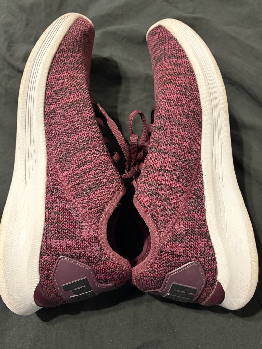 Puma Women's Knit Lace-Up Sneakers in Burgundy - Picture 3 of 7